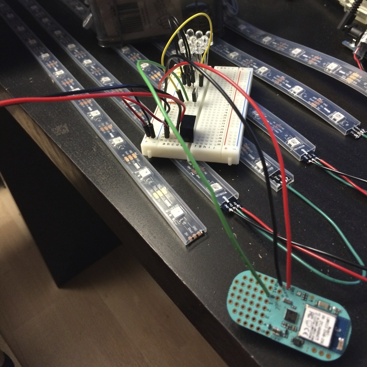 Bourbon Chandelier Control Circuit on Breadboard