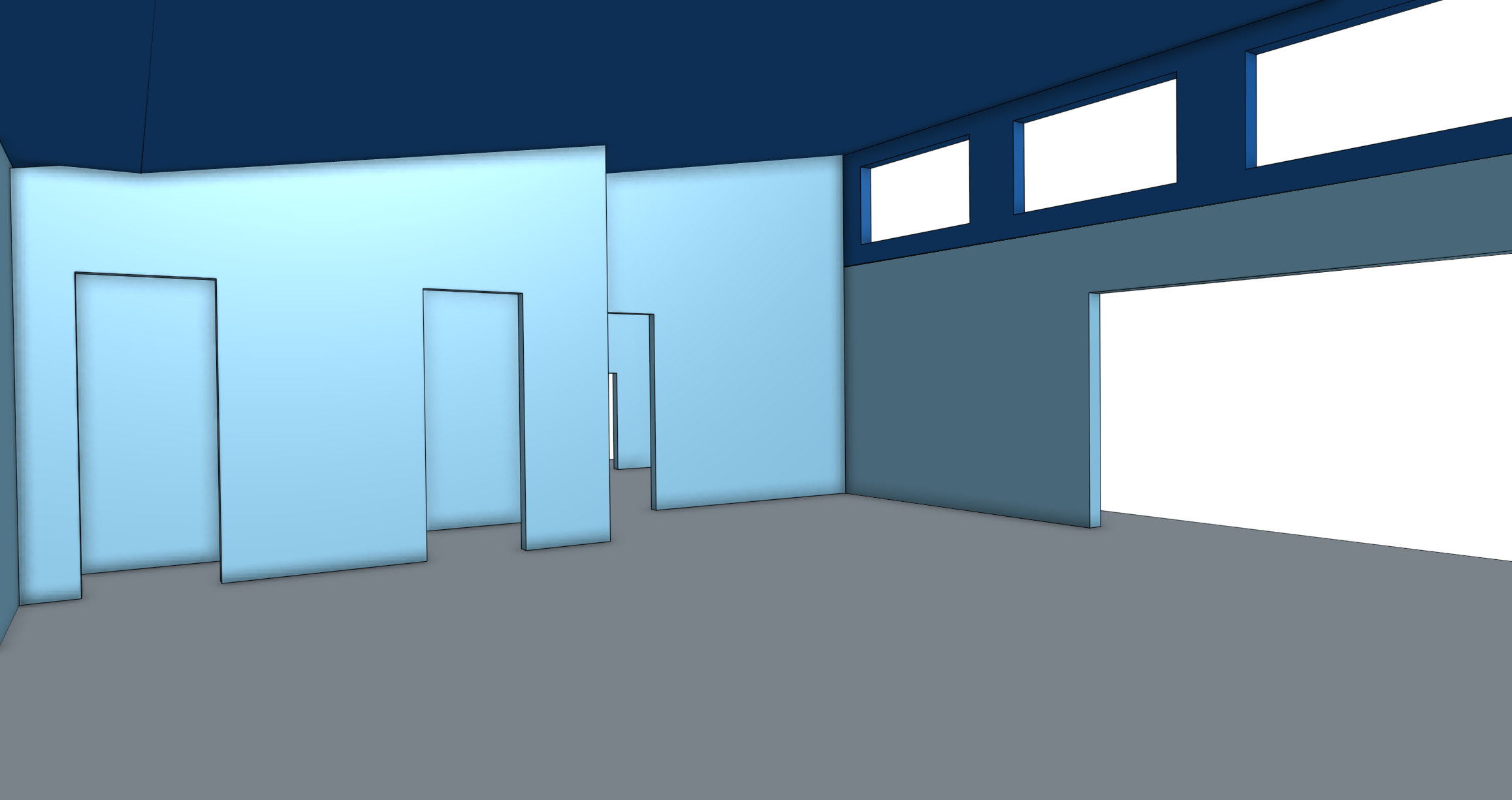 Eye-level view of garage space