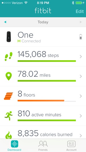 Typical FitBit Daily Totals