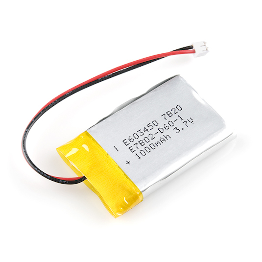 Polymer Lithium Ion Battery - 1,000mAh (Part Number PRT-00339)