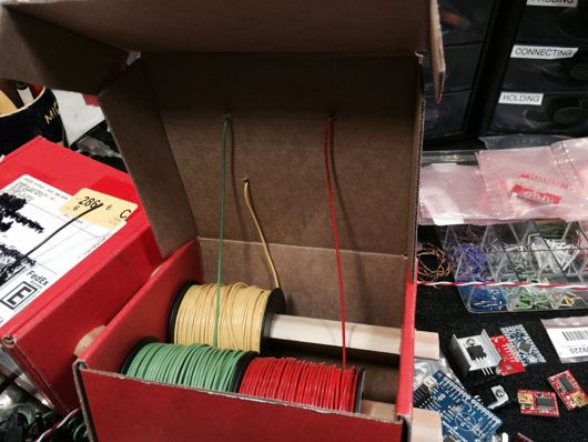 Recycled Sparkfun Shipping Box Wire Dispenser