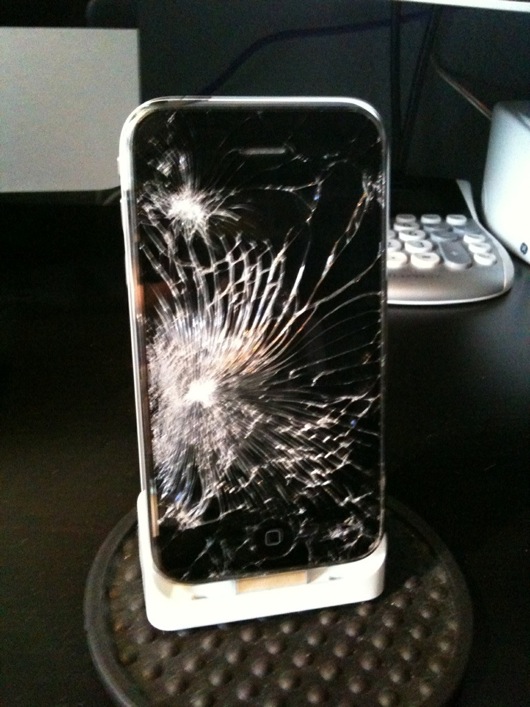 What happens when a fat guy on a golf cart parks on my iPhone?
